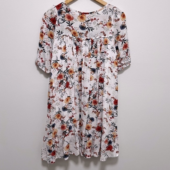 Altar’d State Floral Boho Baby Doll Lined Mini Dress With Pockets Size S - Picture 2 of 9